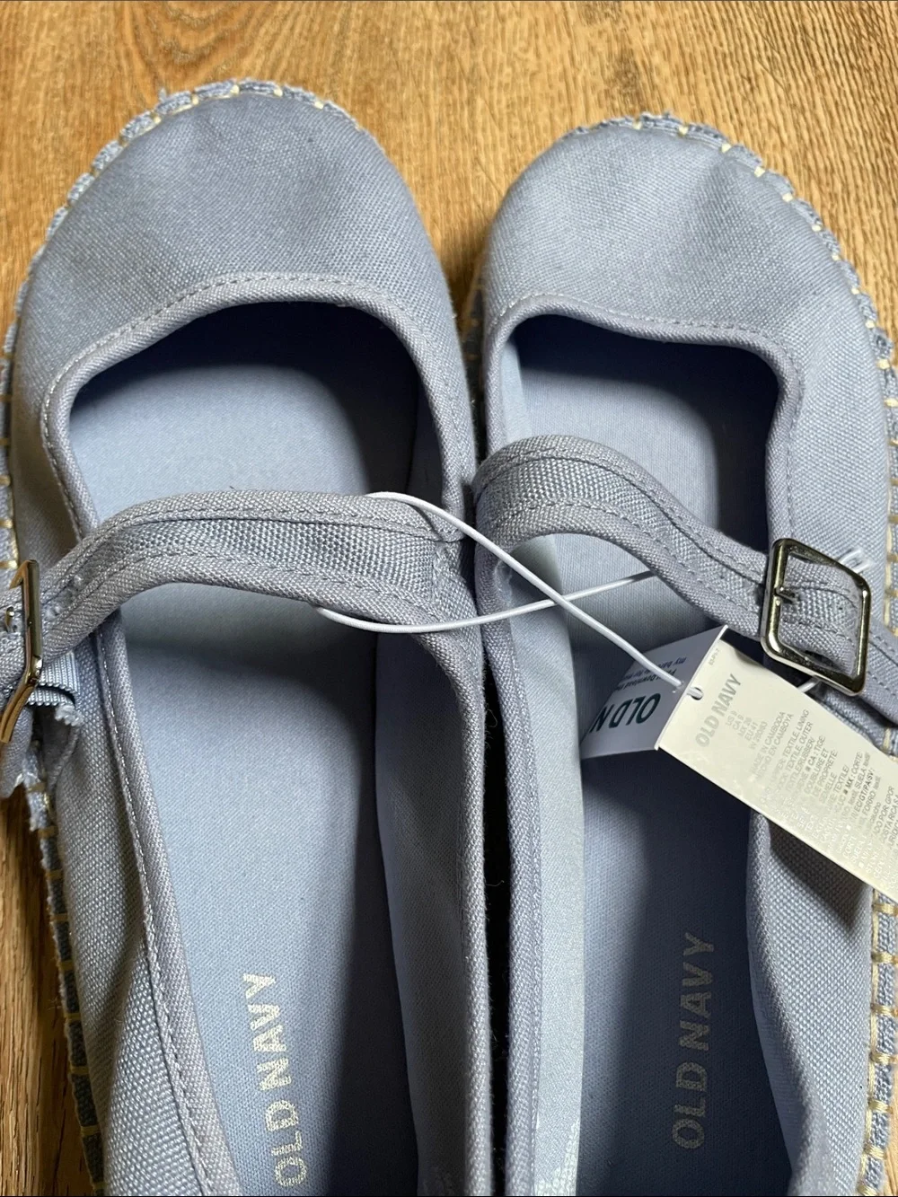 Old Navy Light Blue Canvas Mary Jane Espadrilles